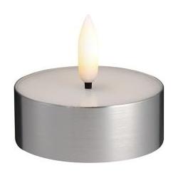 Konjac Sponge, Candela a LED, Tealight LED fuso - Finitura metallo argento