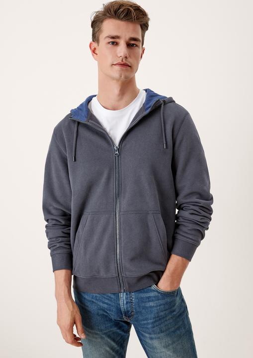 Produktbild S.Oliver Herren Sweatjacke langarm mit Kapuze Tasche Reissverschluss | 1 Stück (L)