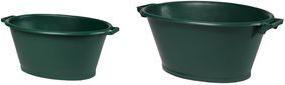 Produktbild EDA Wanne, oval, 70 Liter, Kunststoff, grün ovaler Kübel, aus recyceltem Kunststoff, mit 2 Griffen (70 l)