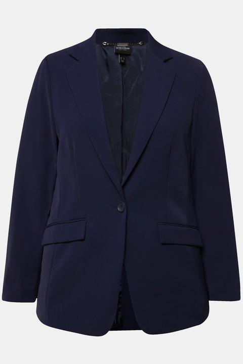 Actual product image Ulla Popken Triacetate Blend Lapel Collar Fully Lined Blazer (60)