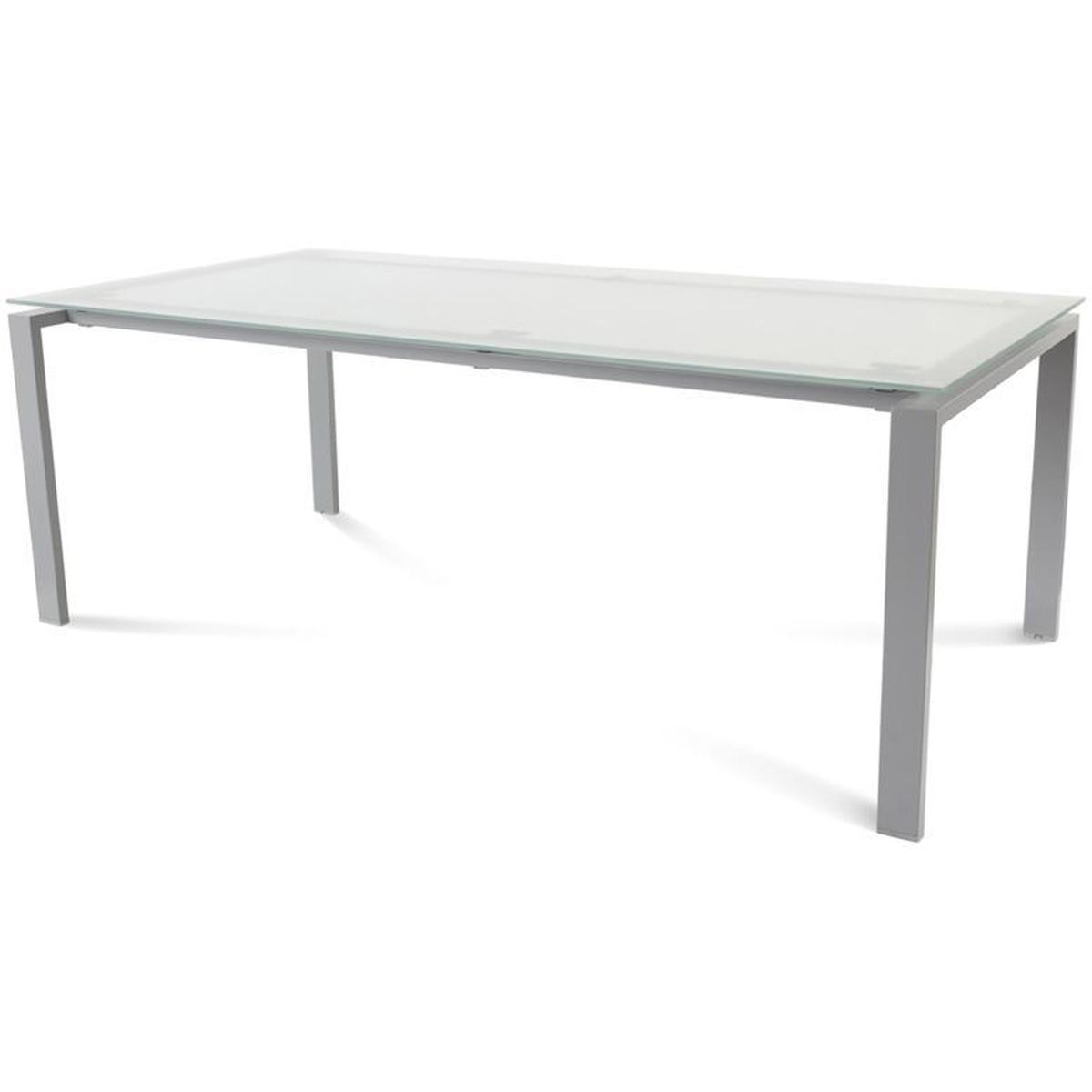 Rocada, Schreibtisch, Schreibtisch Total BxTxH 200x100x73cm Gestell grau Platte Glas satiniert (200 x 100 x 73 cm)