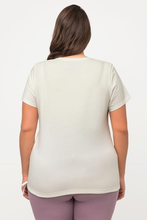 Immagine prodotto Ulla Popken T-shirt da yoga di cotone biologico con PURE, scollo a girocollo e mezze maniche (50, 52)