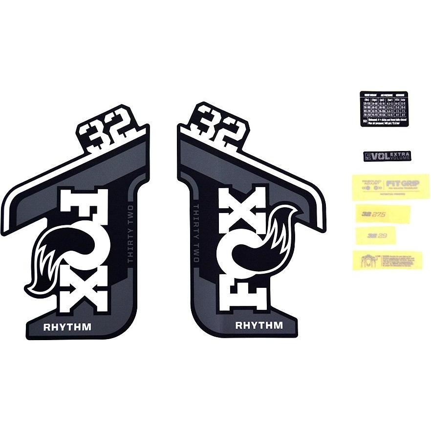 Fox Decal Kit: 2021, 32, Rhythm, Gray Logo, Rhythm Fork FK (803-01-507)
