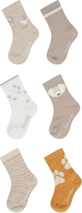 Actual product image Sterntaler Socken 6er Set Hund Natur Melange Gr. 23-26 (pack of 6, 23 - 26)