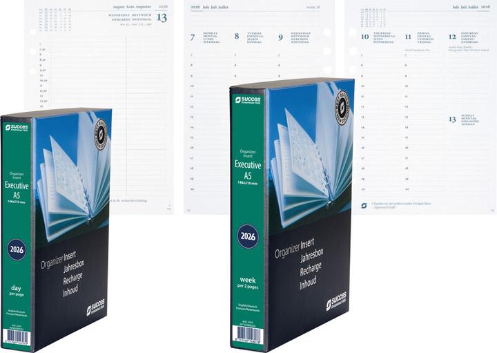 Image du produit Succes Agenda A5 2026 847002000 1T/1S Ersatz kompl. 14.8x21cm (A5, Allemand, Français, Anglais, Néerlandais)