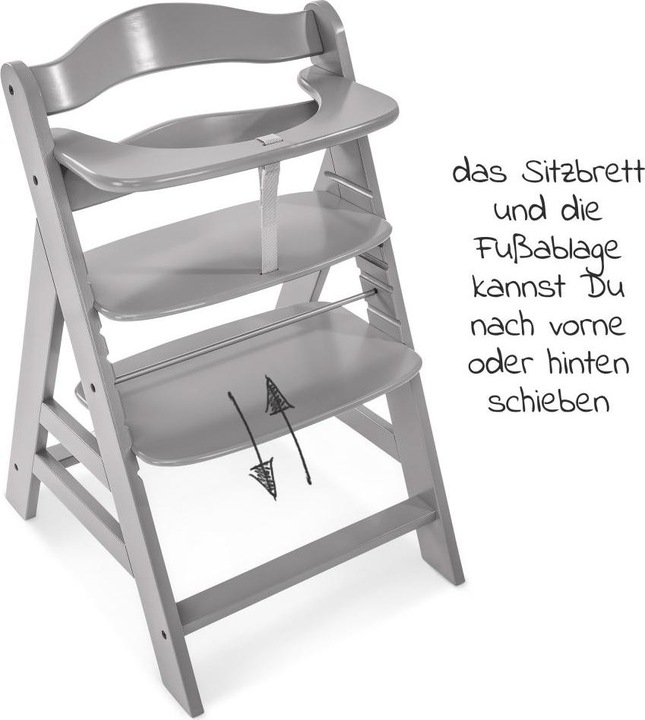 Produktbild Hauck Hochstühle Hochstuhl Alpha Plus Grau - im Sparset inkl. (Hochstuhl Sitzerhöhung)