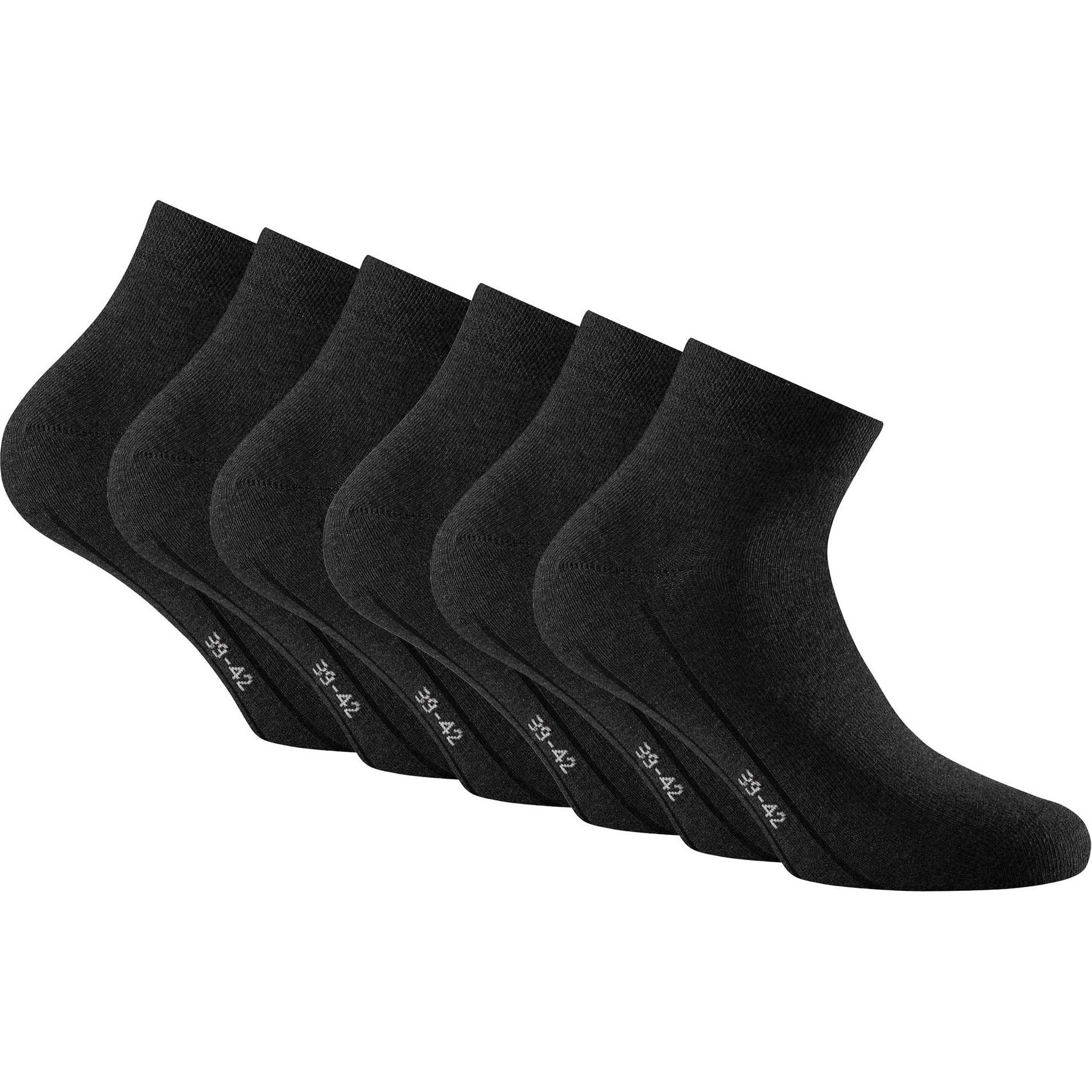 Rohner, Herren, Socken, Socken Sportlich Bequem sitzend, Schwarz, (6er Pack, 43 - 46)