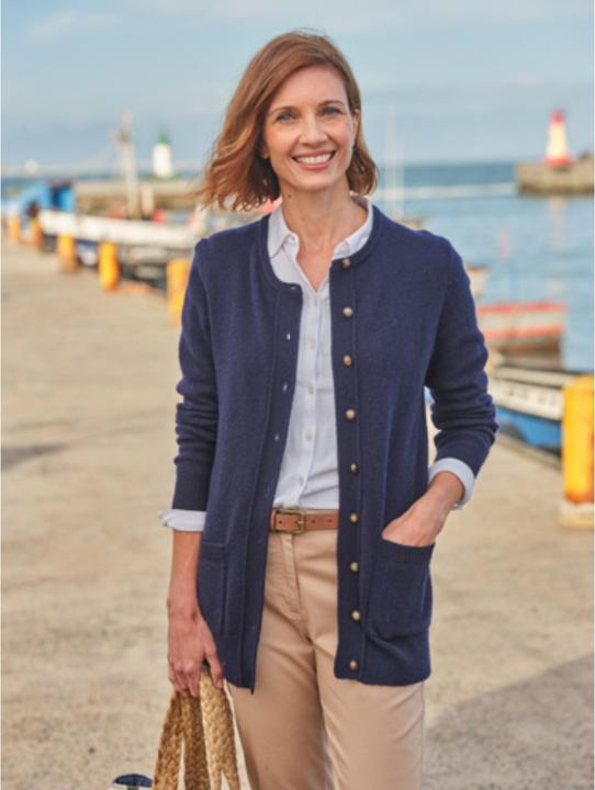 Produktbild Woolovers Strickjacke Rundhalsausschnitt Schafwolle (M)