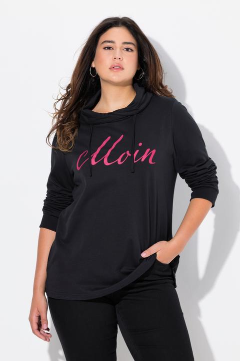 Image du produit Ulla Popken Sweat-shirt col montant et manches longues. Imprimé « salut ». (42, 44)