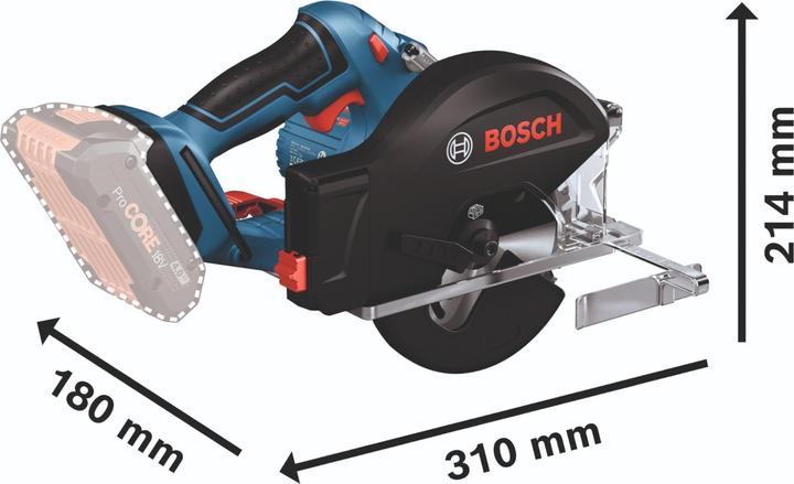 Produktbild Bosch Professional Bosch GKM 18V-50 Professional Akku Metall Handkreissäge 18 V 136 mm Brushless + 2x ProCORE Akku 4,0