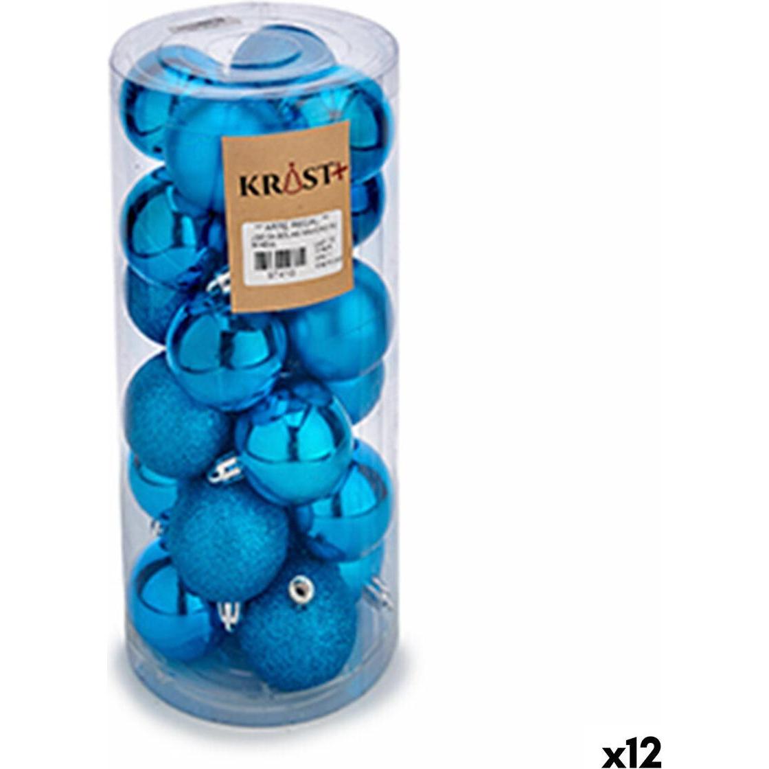 Krist+, Decorazioni per albero di Natale, Set of Christmas balls Blue Plastic 5 x 6 x 5 cm (12 Units) (12 x)