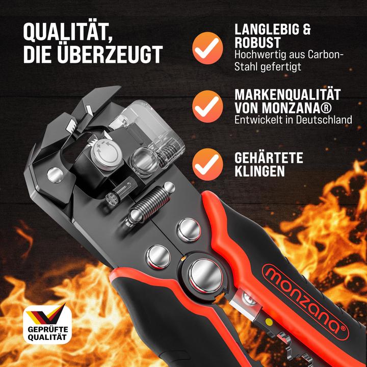 Produktbild Monzana Crimpzange mit Abisolierzange (205 mm)