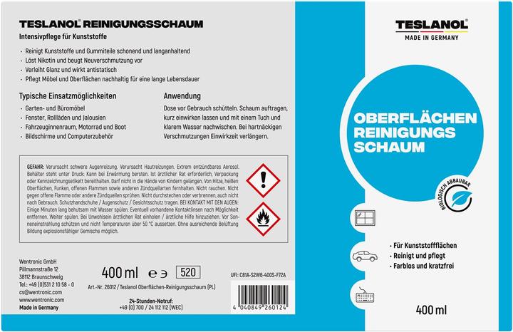 Energy Label Teslanol Cleansing Foam