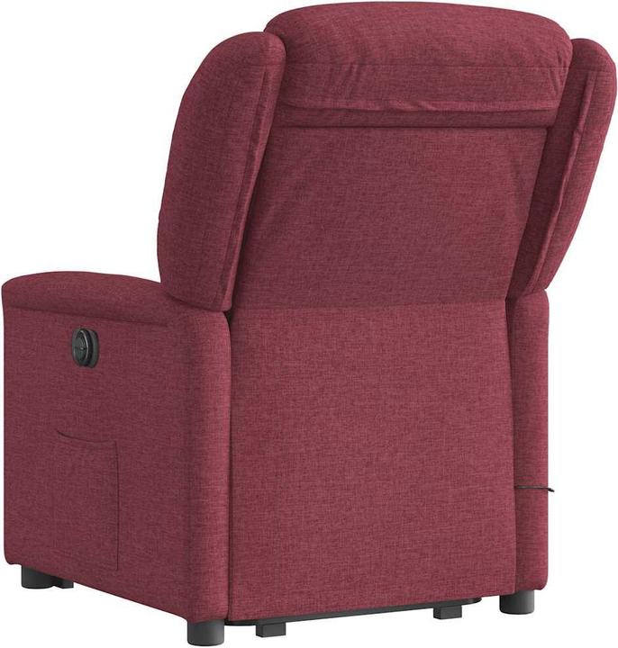 Immagine prodotto vidaXL Poltrona massaggiante con ausilio stand-up in tessuto rosso vino