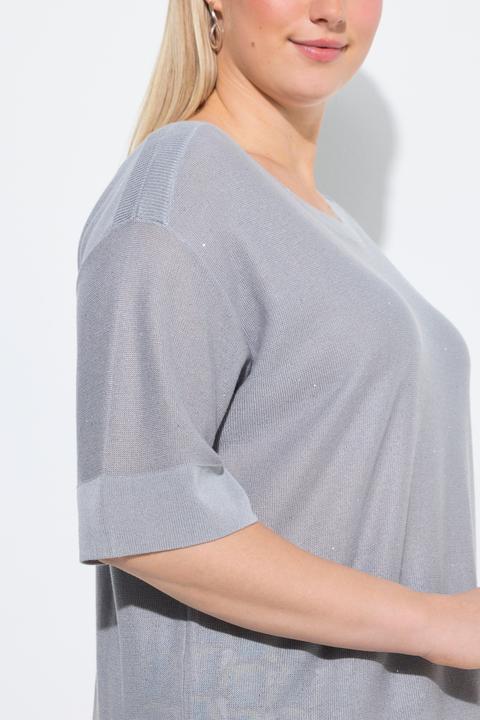 Produktbild Ulla Popken Pullover, Pailletten, Oversized, U-Boot-Ausschnitt, Halbarm (58, 60)