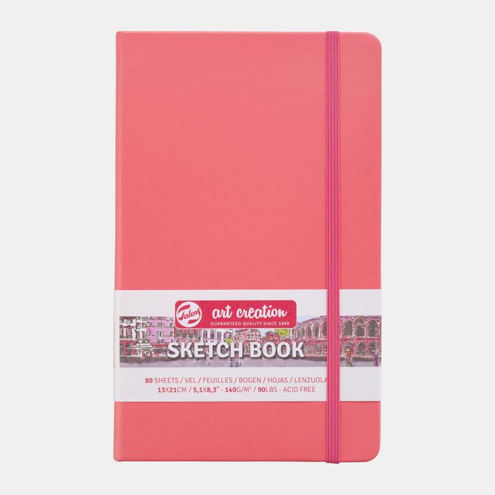 Produktbild Talens Malbuch 13 x 21 cm Korallrot (A5, Blanko, Harter Einband)