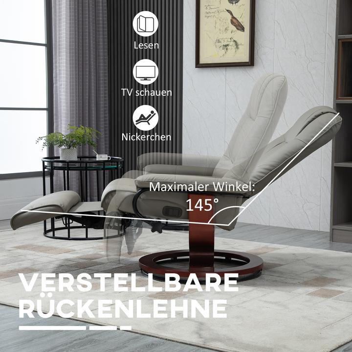 Produktbild Homcom Relaxsessel Kunstleder, Schaumstoff Grau