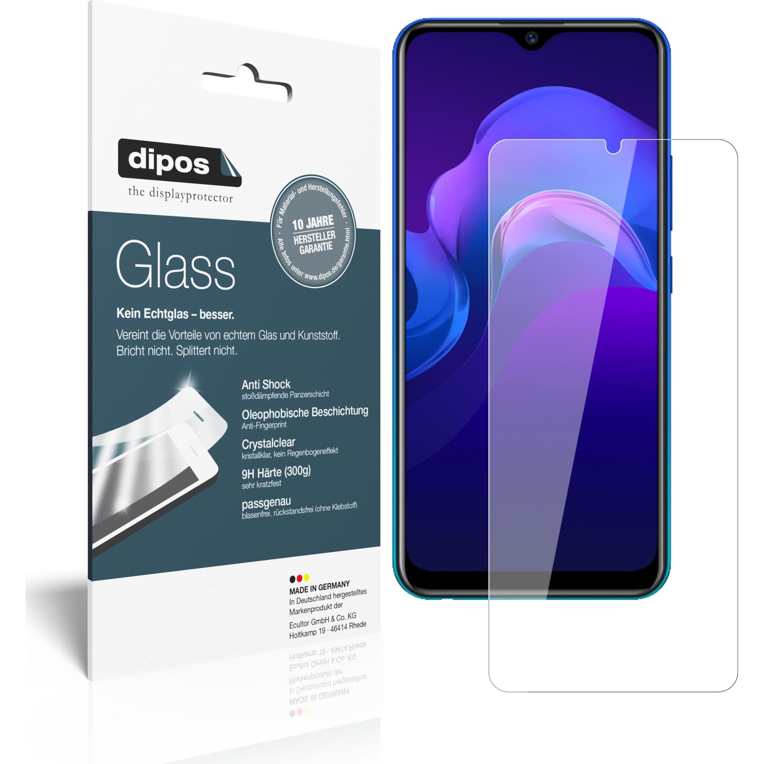 Dipos Displayschutz Anti-Shock (2 Stück, Vivo Y11), Smartphone Schutzfolie, Transparent