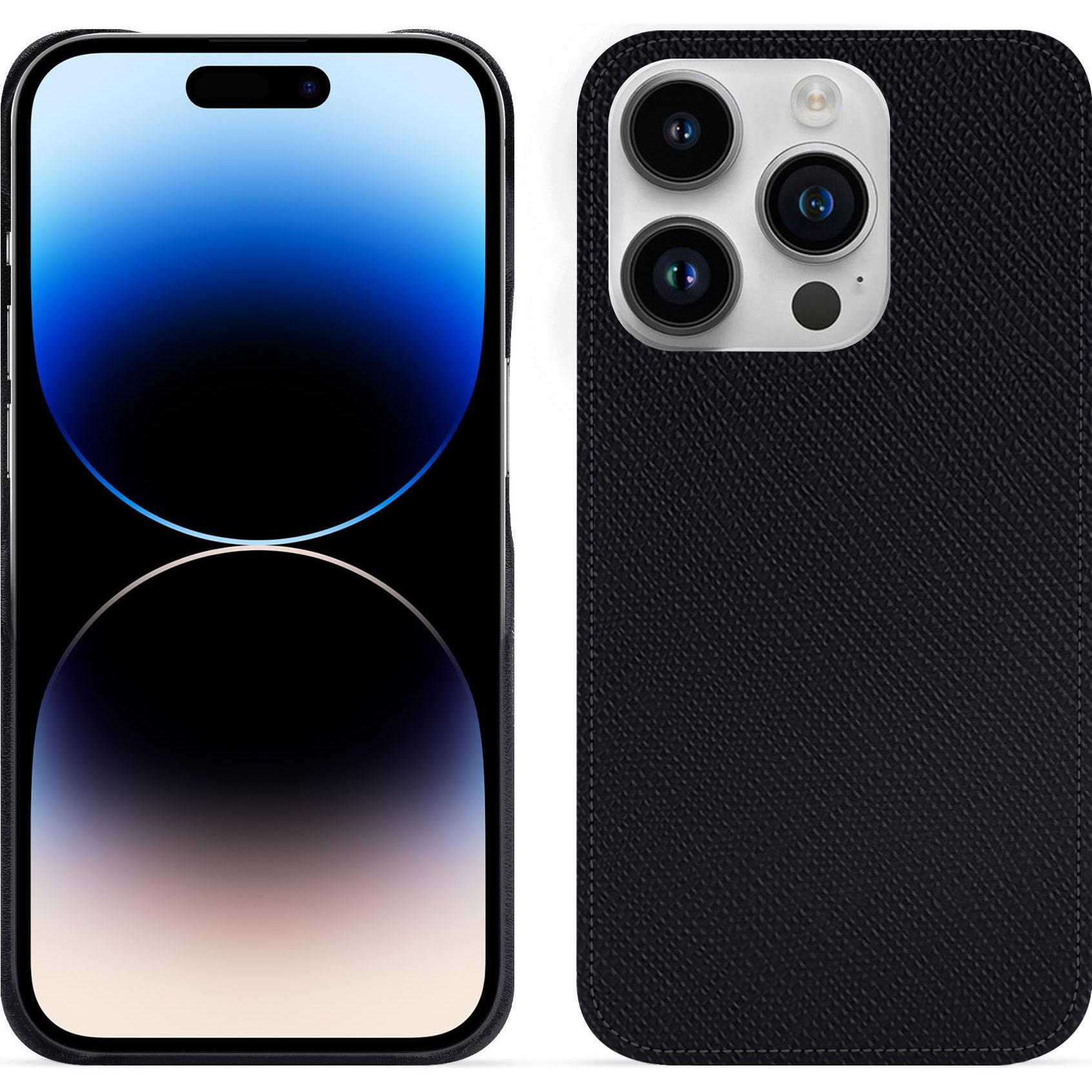 Noreve Lederschutzhülle (Apple iPhone 15 Pro), Smartphone Hülle, Schwarz