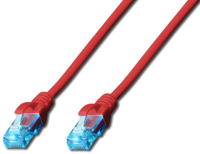 Immagine prodotto Digitus Cavo patch CAT 5e U-UTP PVC AWG 26/7 lunghezza 3 m colore rosso (U/UTP, CAT5e, 3 m)