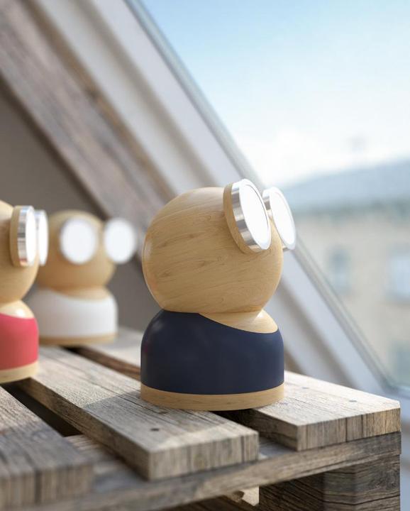 Produktbild Allocacoc Mr Watt Goggle Lampe en Bois Gris Bleue (180 lm)