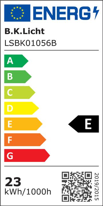 Energy Label B.K.Licht SHALLOW ultraflaches LED Panel, IP44, schwarz, 580x200 (3000 lm)