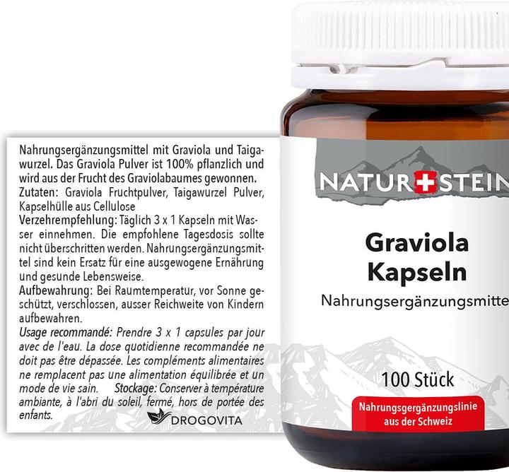 Produktbild Naturstein Graviola (100 Stück, Kapseln, 144 g)