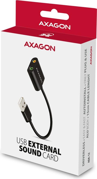 Productafbeelding Axagon ADA-12 USB 2.0, Stereo Audio Mini Adapter, 15 cm kabellengte (USB)