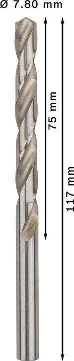 Actual product image Bosch Professional Zubehör PRO Metal HSS-G twist drill, 7.8 x 75 x 117 mm (7.8 mm)