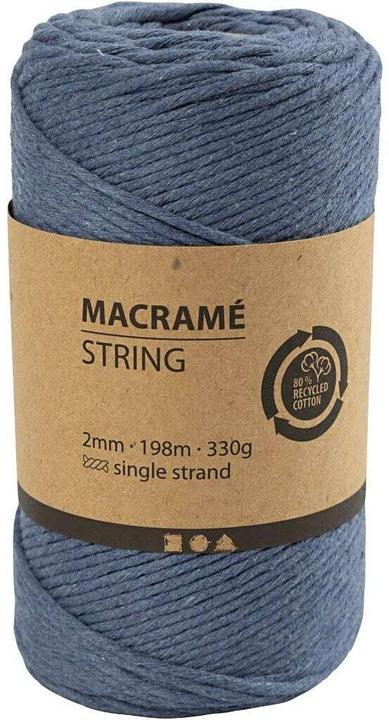 Image du produit Creativ Company Fil de coton Macramé Cordon bleu (198 m)