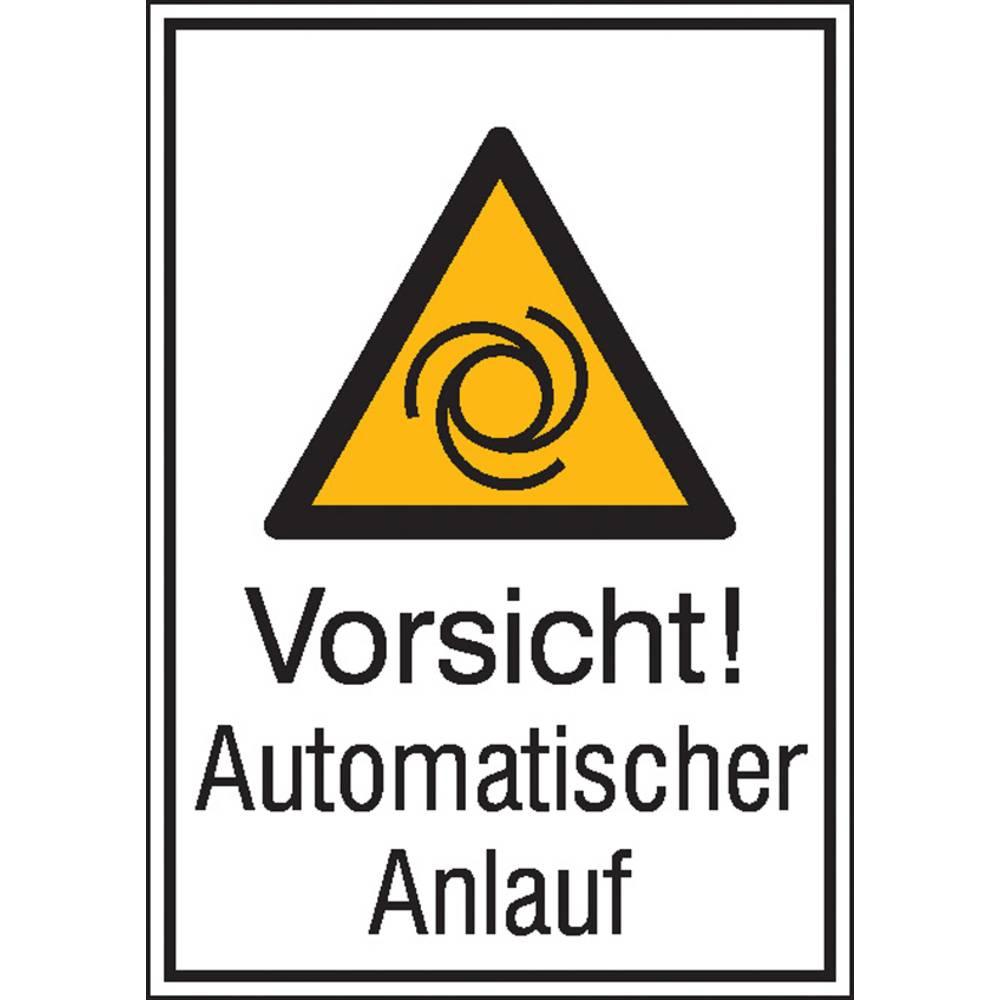 Wolk, Segnaletica di sicurezza, Warn-Kombischild Vorsicht! Automatischer Anlauf Aluminium B x H 262
