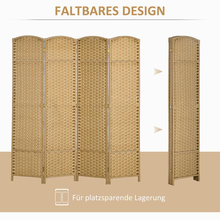Actual product image Homcom Paravent Polypropylen, Kiefernholz Naturholz