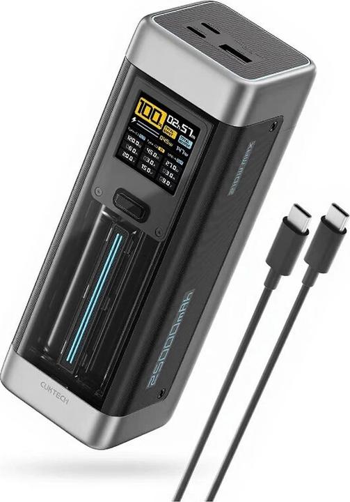 Immagine prodotto Cuktech Powerbank CUK00P23GLBK 210W 25000mAh Power Bank 2 x USB-C 1 x USB-A - schwarz (25000 mAh, 210 W)