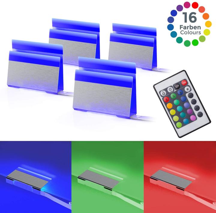 Image du produit B.K.Licht Éclairage LED de la tablette en verre, set de 4