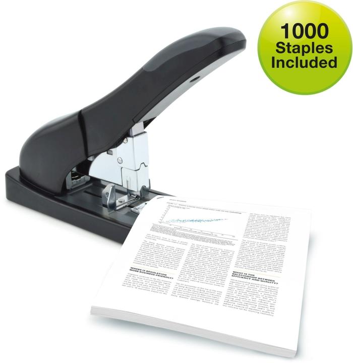 Produktbild Rapesco 1550 ECO HD-140 Hochleistungs Heftgerät & 1.000 Stück Typ 923/12mm Heftklammern, Schwarz (140 Blätter)