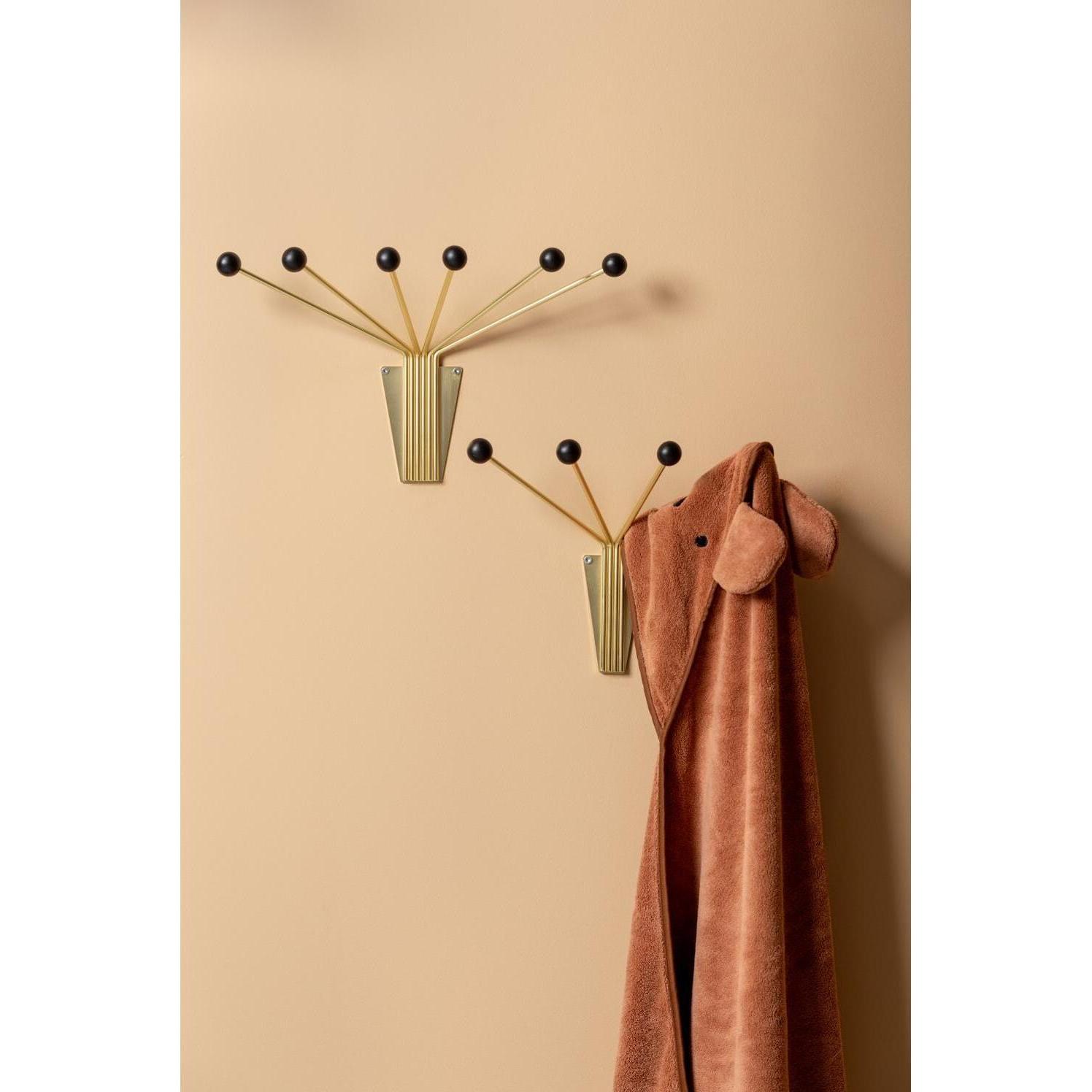 Thumbnail - present time, Garderobe + Kleiderhaken, Wandhaken Neptune Large 6 Haken, Gold/Schwarz, Bewusste