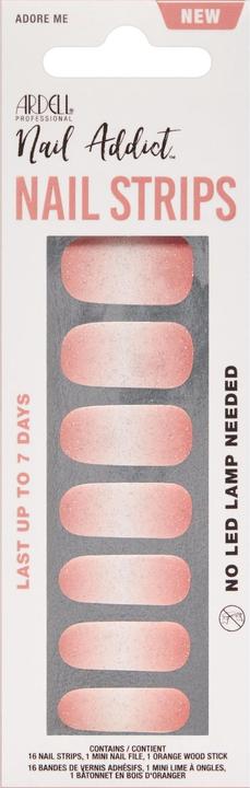 Ardell Nail Addict Nail Strips Adore me 16 Stk (Artificial nails, Pink)