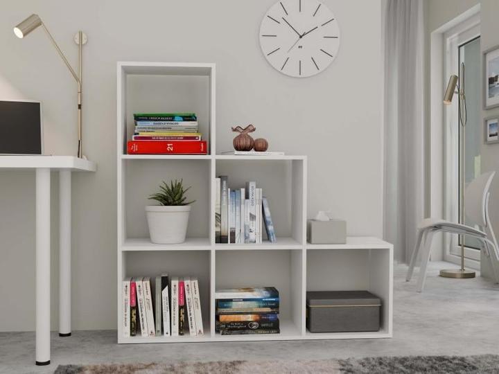 Actual product image Topeshop STEP BIEL 3X3 bookshelf for living room (115 x 38 x 115 cm)