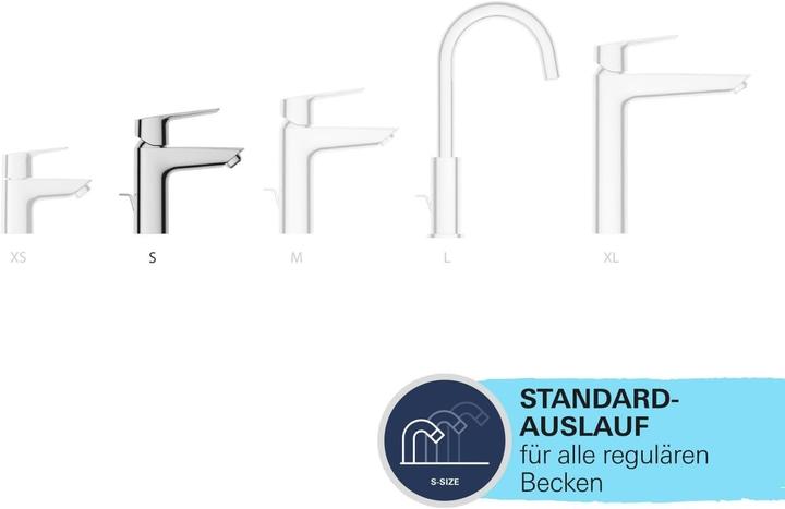 Produktbild Grohe Start QuickFix Lavaboarmatur S-Size, Zugstange, inkl. 3-in-1 Tool, wassersparend, mattschwarz
