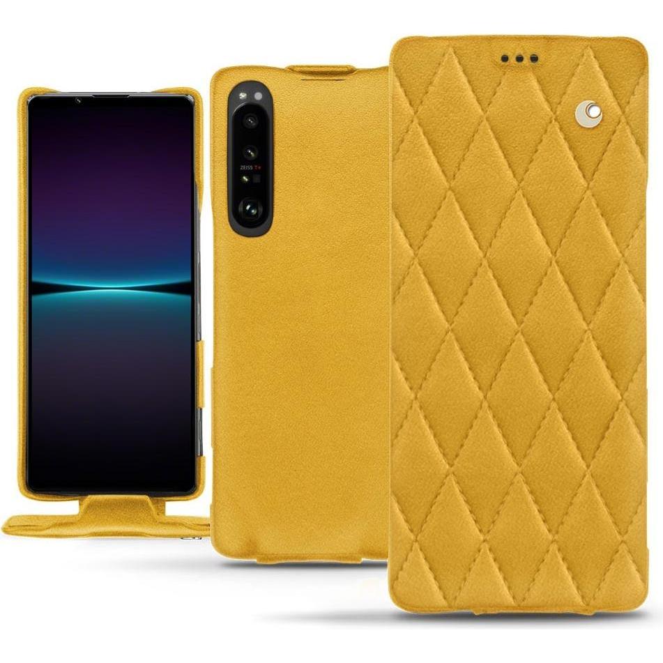 Noreve Lederschutzhülle vertikal (Sony Xperia 1 IV), Smartphone Hülle, Orange