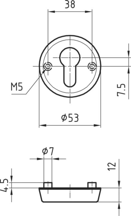 Actual product image Glutz Cylinder protection rosettes 5330S/5330C Secaport (2 pcs.)
