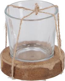 Produktbild Teelichthalter Maro Klar/Naturglas/Holz