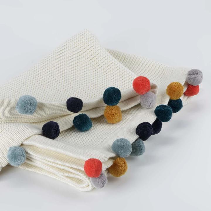 Immagine prodotto Kikadu Coperta Pompom Lama (100 x 80 cm)