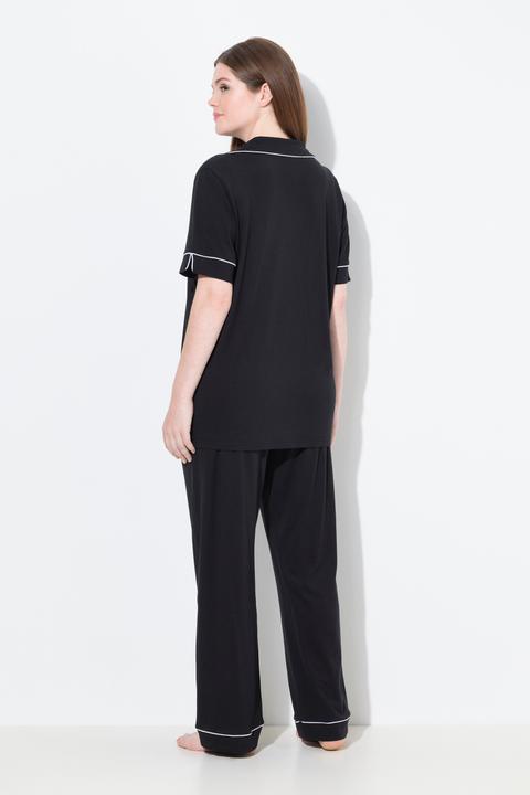 Produktbild Ulla Popken Pyjama, Zierpaspeln, Reverskragen, Halbarm (42, 44)