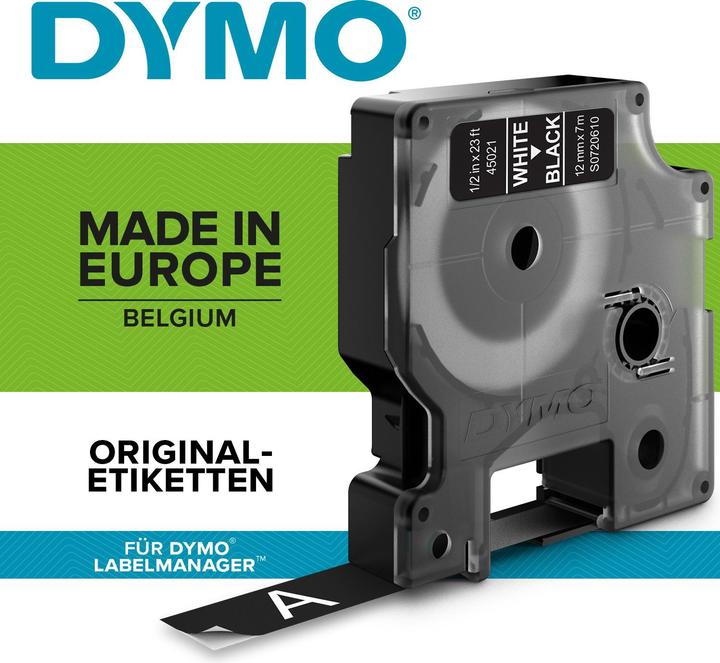 Produktbild Dymo S0720610 Standardband (1.20 cm, Schwarz, Weiss)