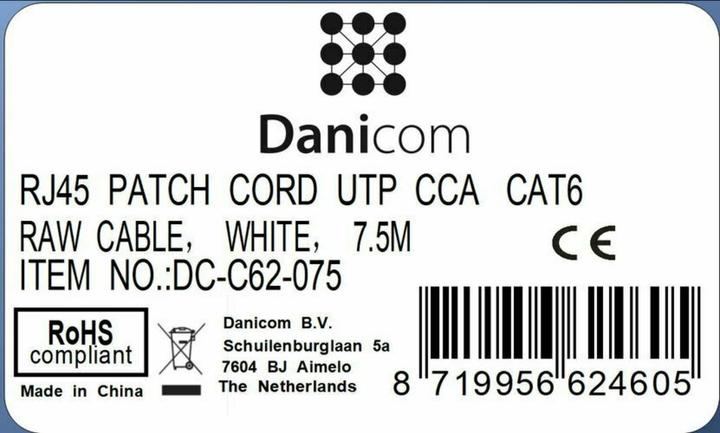 Produktbild Dsit CAT 6 Netzwerkkabel U/UTP (CAT6, 7.50 m)