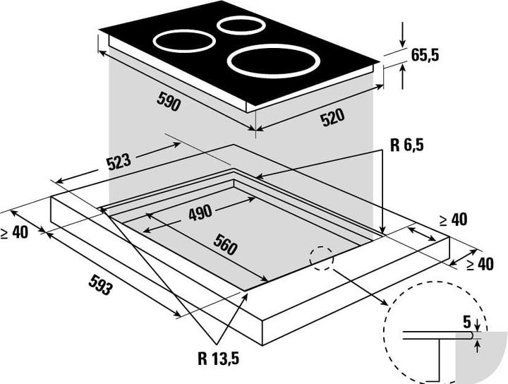 Actual product image Brandt TABLE INDUCTION BPI6360B