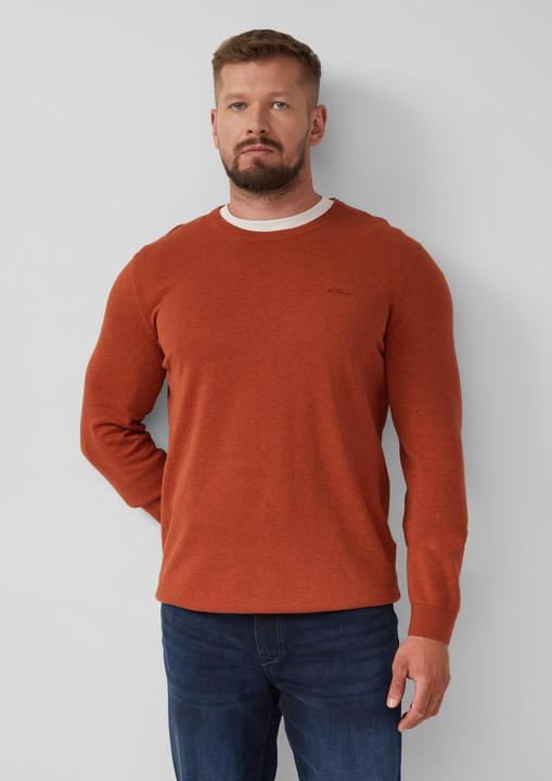 Image du produit s.Oliver Strickpullover Baumwollpullover mit Logo-Stickerei (XXL)