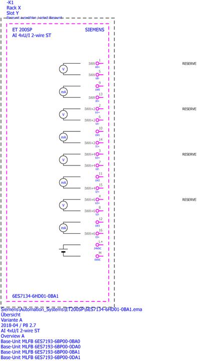 Produktbild Siemens Eingangsmodul Analog SIMATIC ET 200SP 6ES7134-6HD01-0BA1