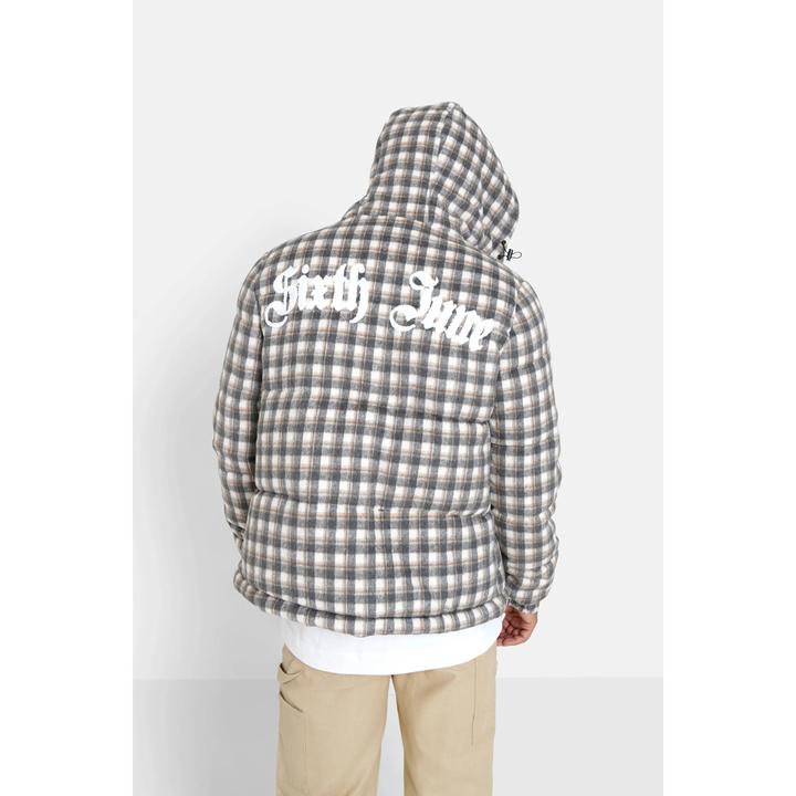 Actual product image Sixth June Checked quilted coat with wool effect (S)